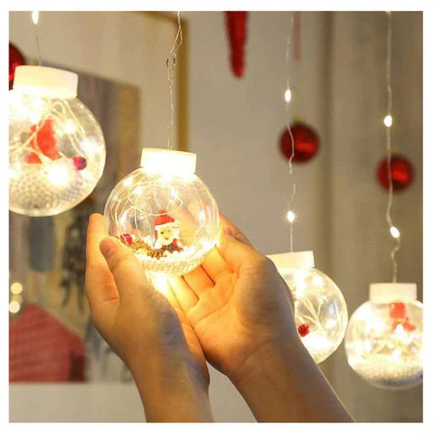 🎄✨Cadena de luces Navideñas con Muñecos y Esferas✨🎅